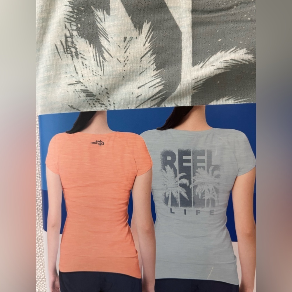 Reel Life Athletic T Shirt 2 Pack Short Sleeve Graphic Orange Gray NWT M - Picture 4 of 6